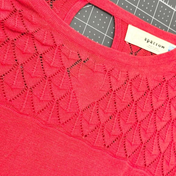 Hot Pink Three-Quarter Sleeve Knit Sweater by Sparrow (Anthropologie), Size XS - Picture 5 of 5